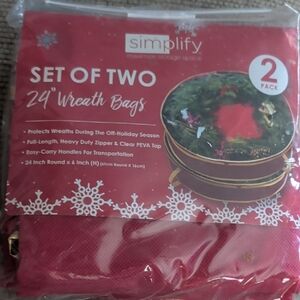 Red Wreath Bags Set of Two